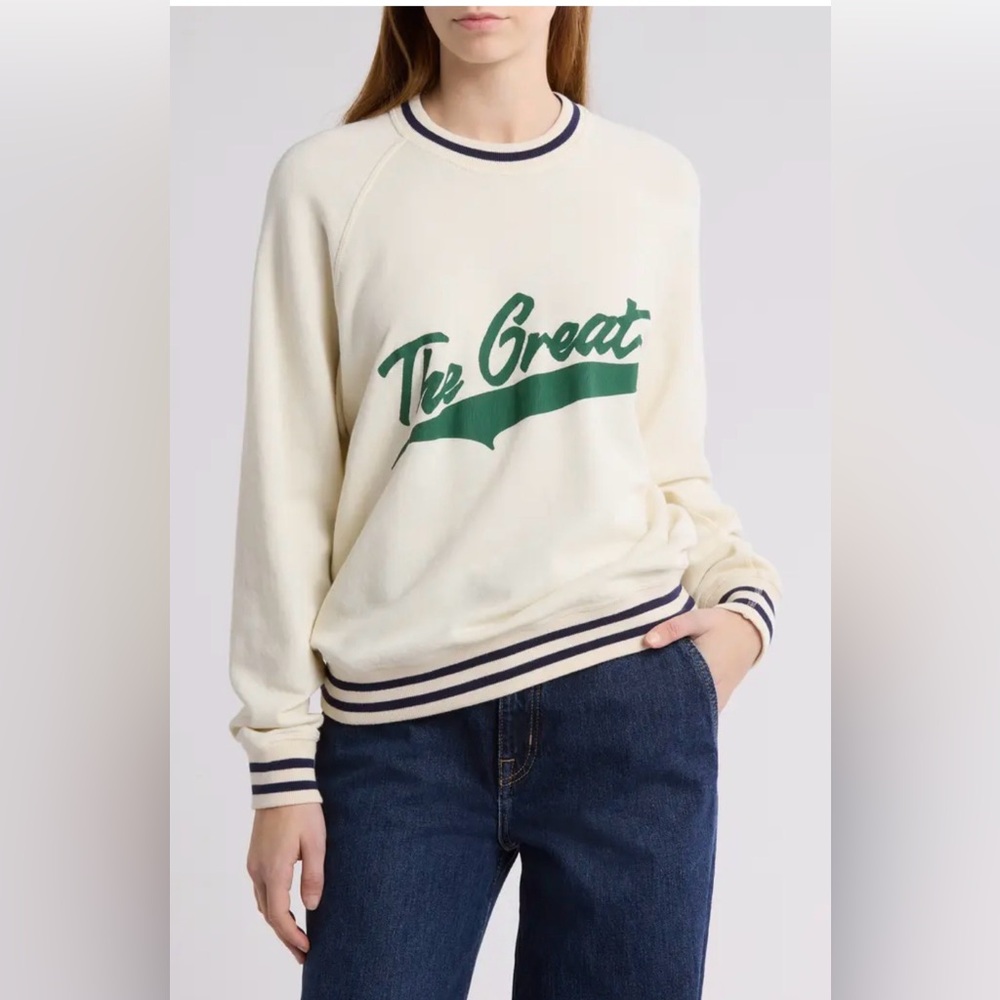 New THE GREAT The Varsity College Cotton Sweatshirt